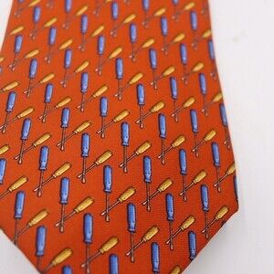 Banana Republic Orange Tool Screwdriver Novelty Print Necktie 100% Silk Tie
